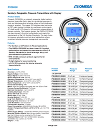 Thumbnail of document Data Sheet - PX3005 Sanitary, Rangeable, Press. Transmitters w/ Display